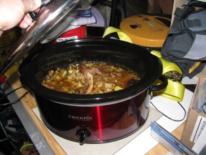 Cooking in the garage - a tasty alternative garage heating method!