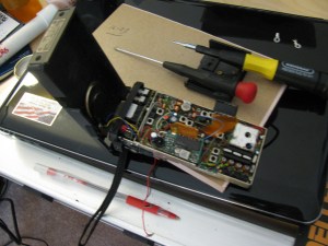 An old but working 2 meter HT can be put to good use as the RF portion of an APRS beacon.